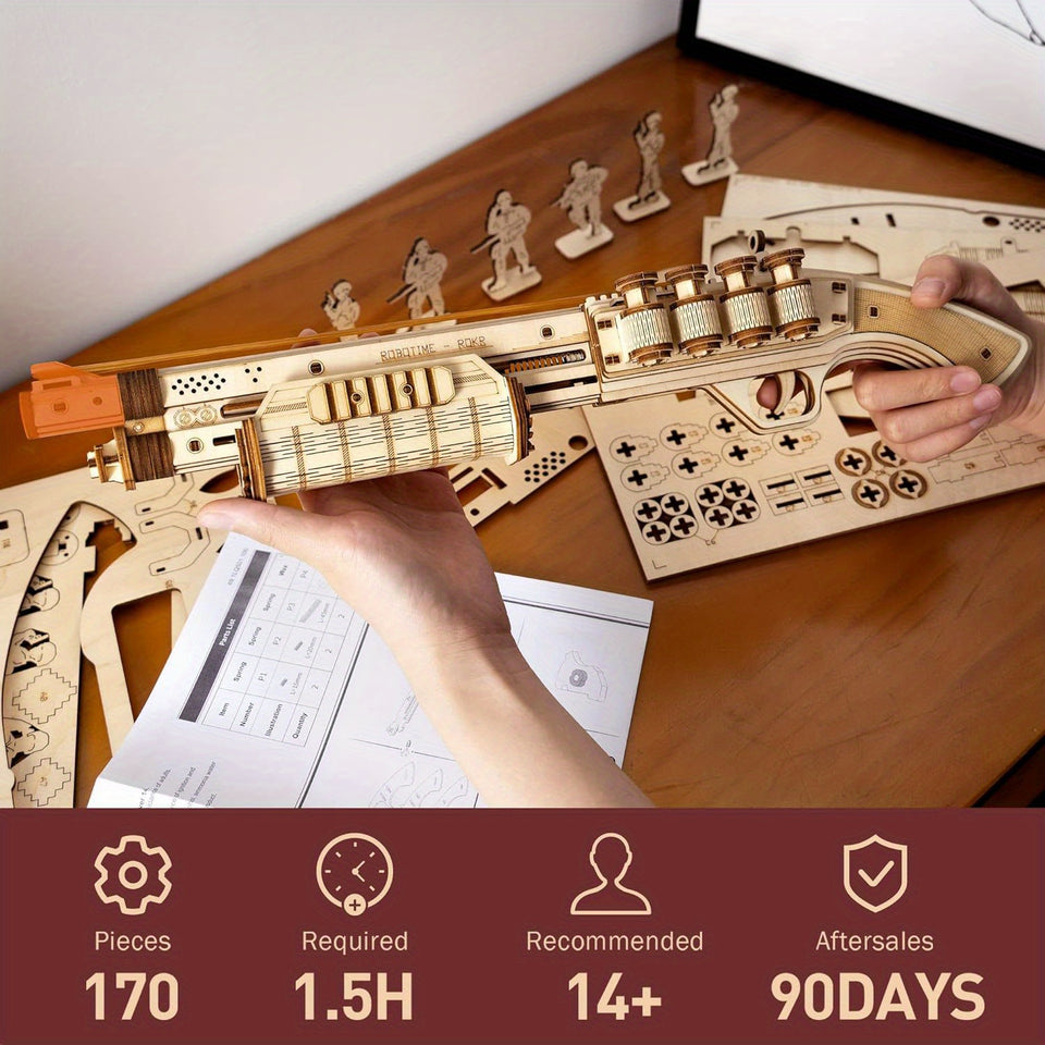 3D Wooden Shotgun Model Building Kit